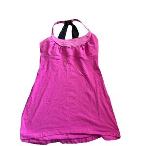 Lululemon Women’s Scoop Me Up Tank Top Shirt Pink Black Built In Bra Active  - 2